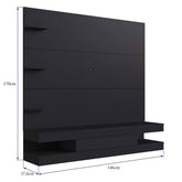 Estante Home com Painel para Sala ou Quarto PL160 com 3 Prateleiras Prodecor Preto